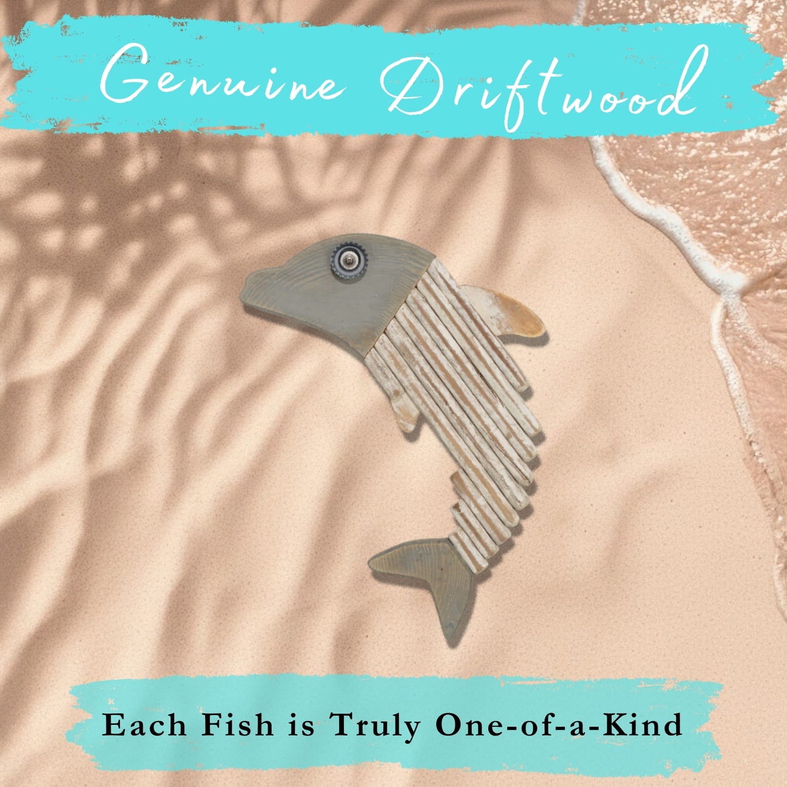 Handmade Driftwood Dolphin - SKIPPER