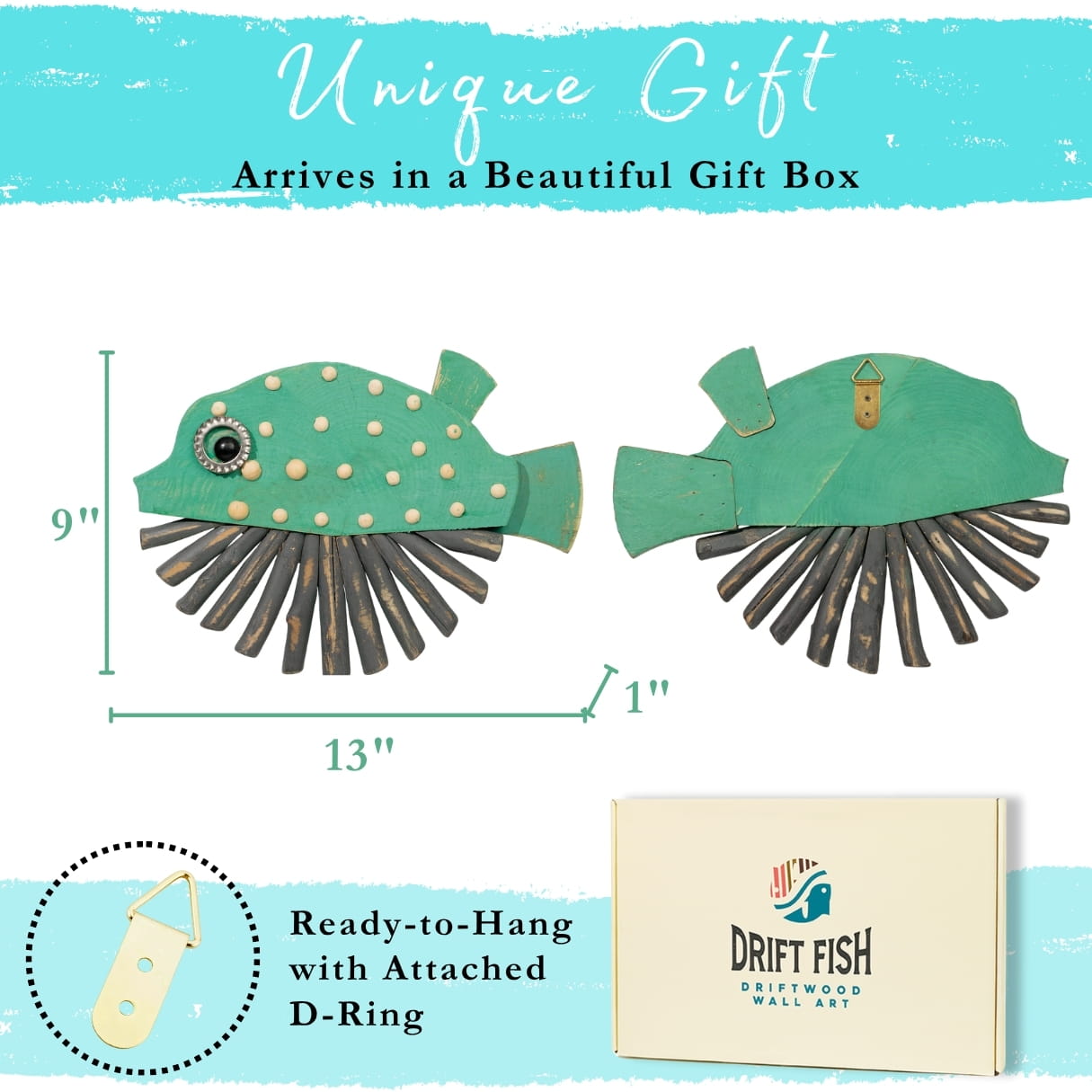 Handmade Driftwood Fish - NIBBLE