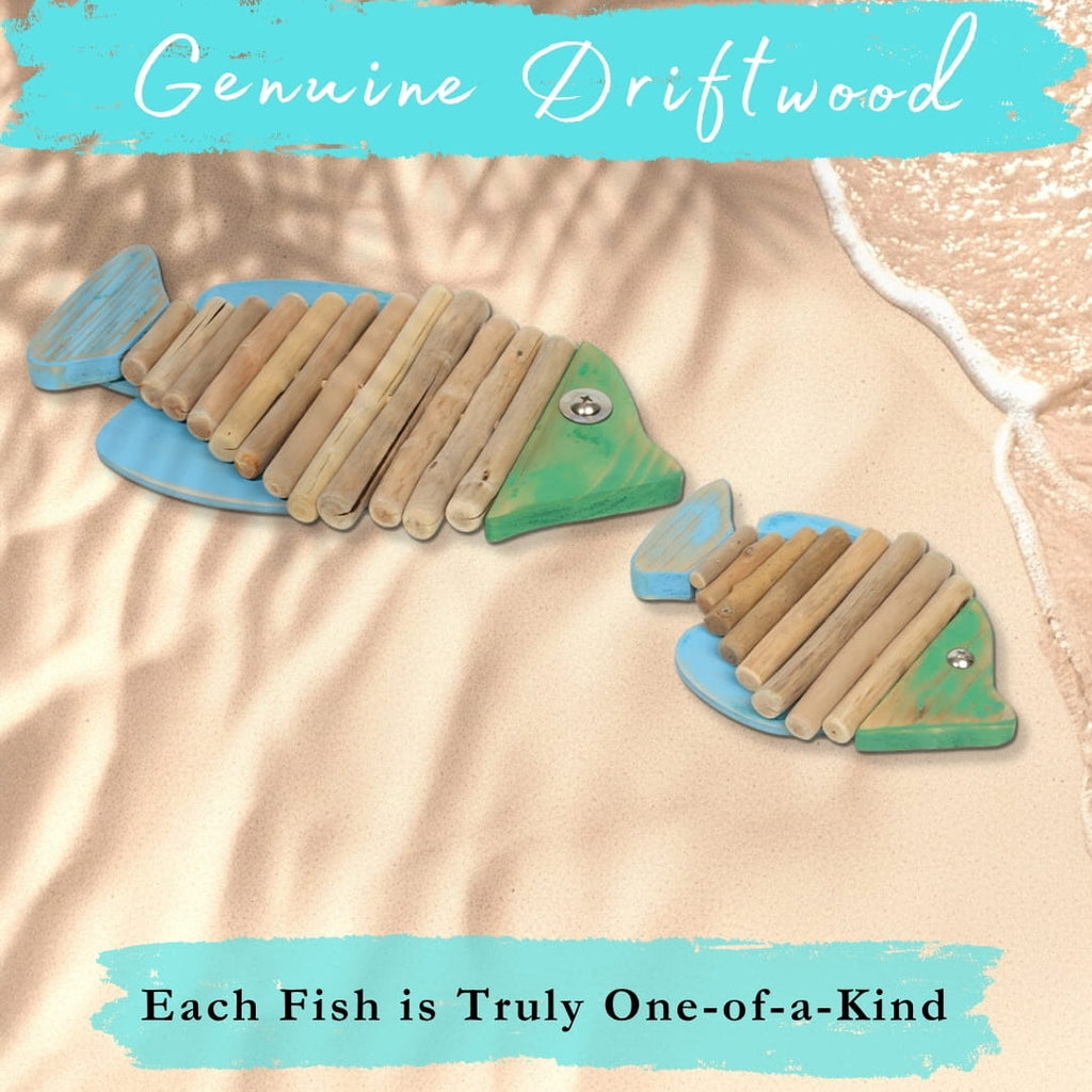 2-Piece Handmade Driftwood Fish - SPECTER