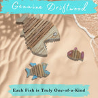 3-Piece Handmade Driftwood Fish - SKELLY
