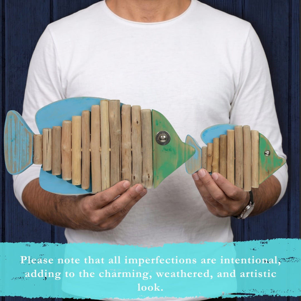 2-Piece Handmade Driftwood Fish - SPECTER