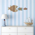 3-Piece Handmade Driftwood Fish - SKELLY