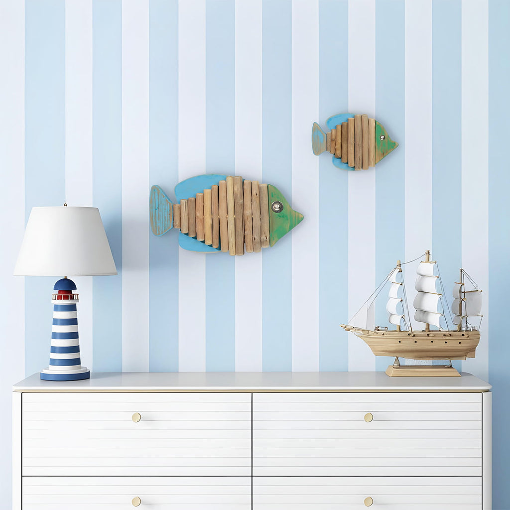 2-Piece Handmade Driftwood Fish - SPECTER
