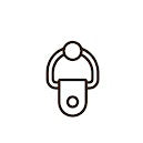 Line icon of a round metal key ring.