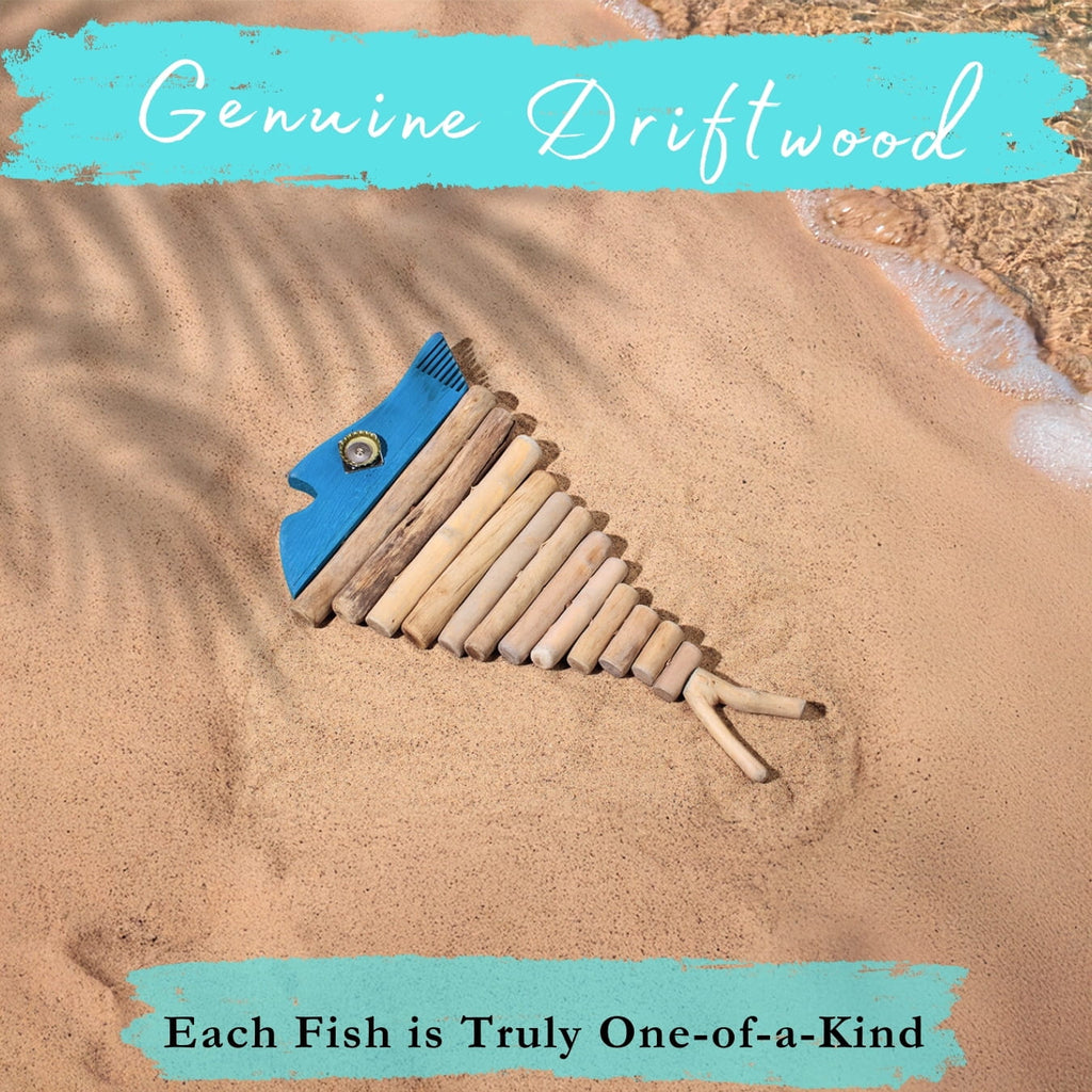 Handmade Driftwood Fish - BLU