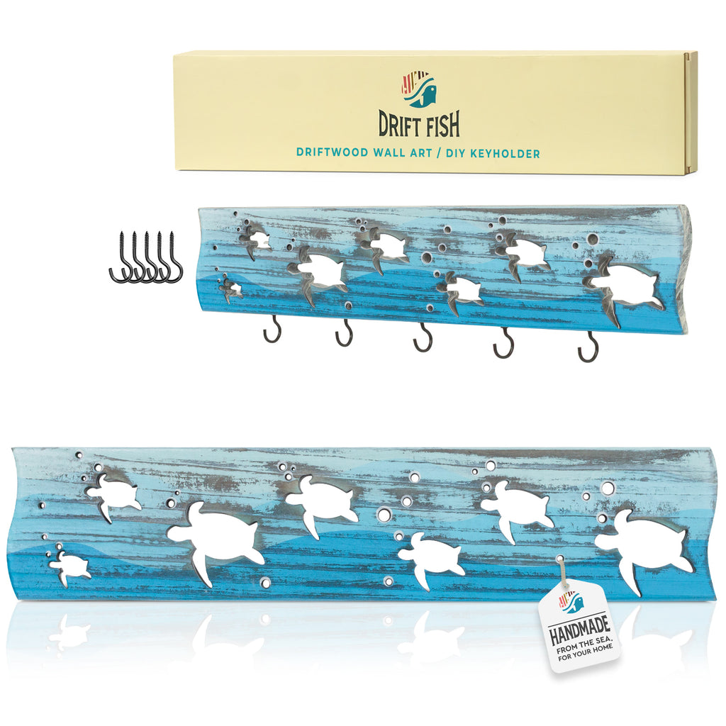 Driftwood Wall Board or Hook Rack - TURTLE BAY