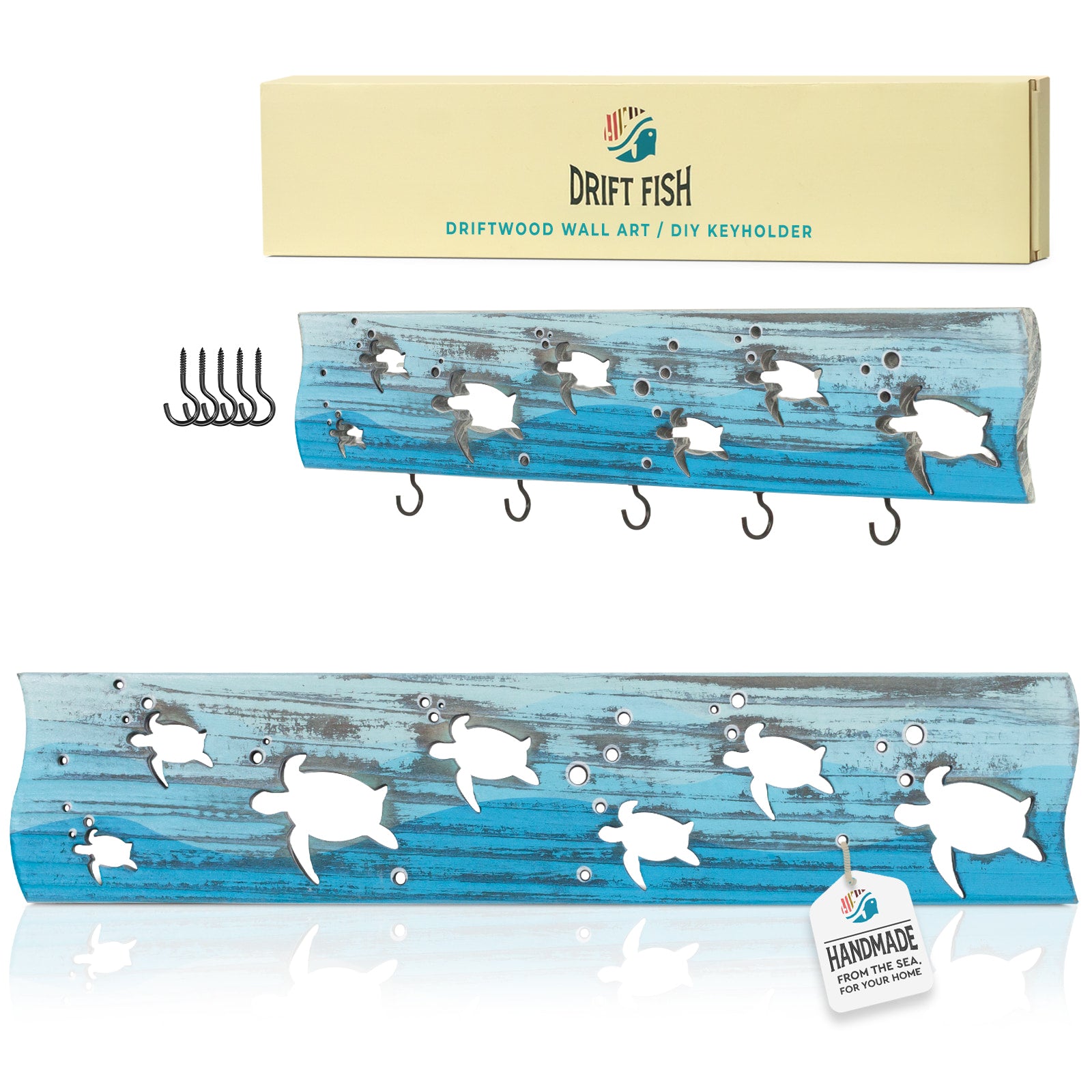 Driftwood Wall Board or Hook Rack - TURTLE BAY