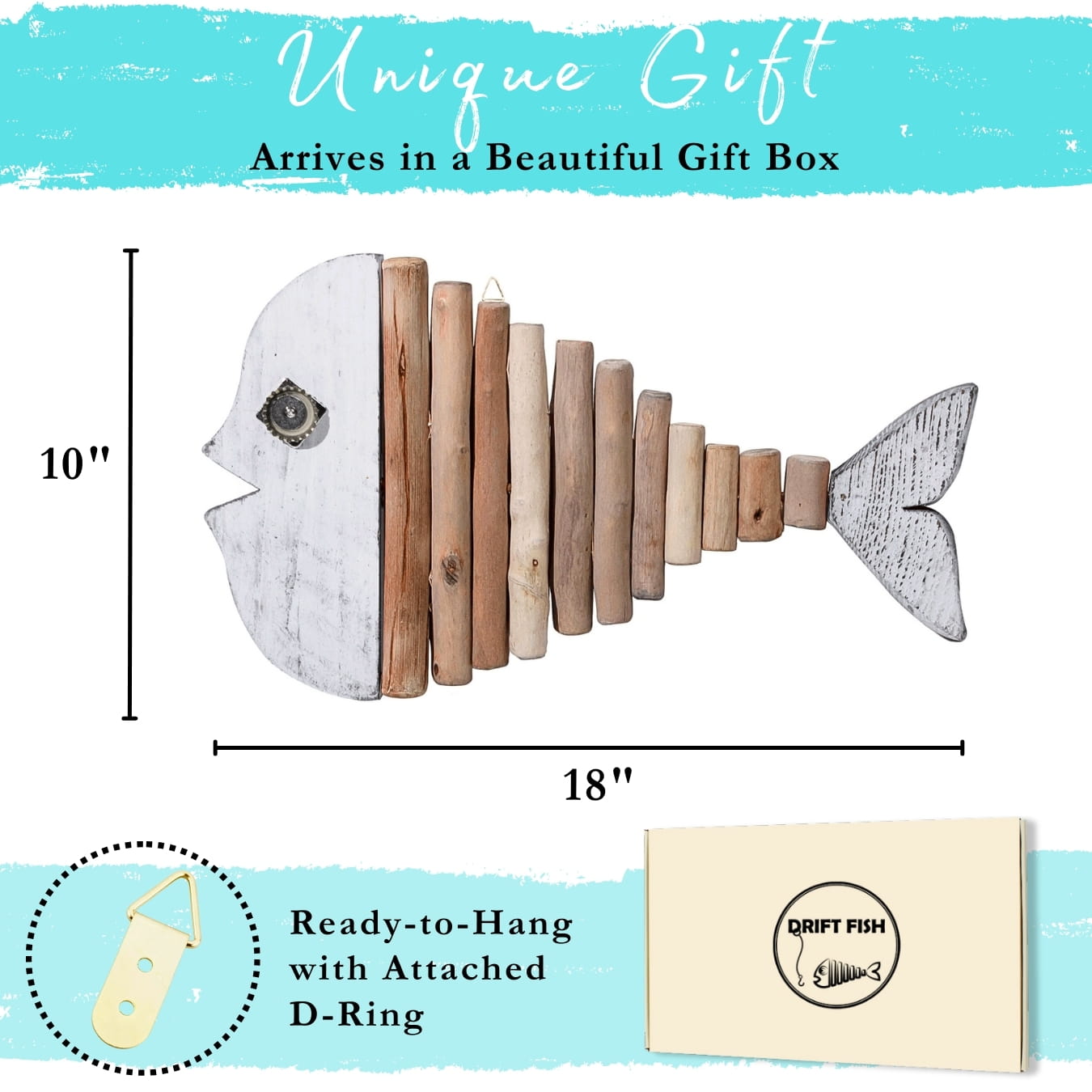Handmade Driftwood Fish - OPAL