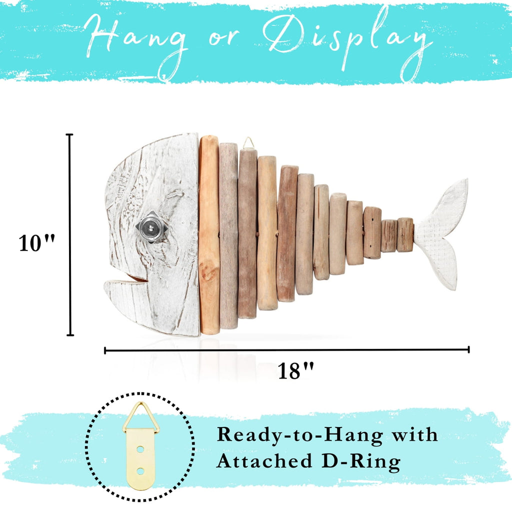 Handmade Driftwood Fish - CRYSTAL