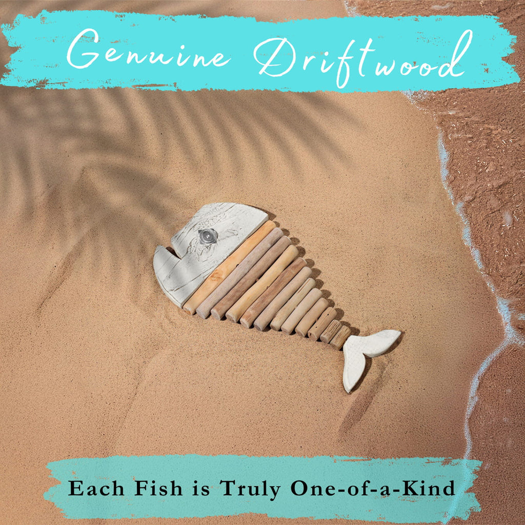 Handmade Driftwood Fish - CRYSTAL