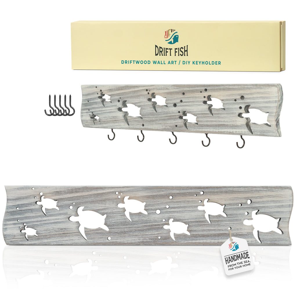 Driftwood Wall Board or Hook Rack - TURTLE MARCH