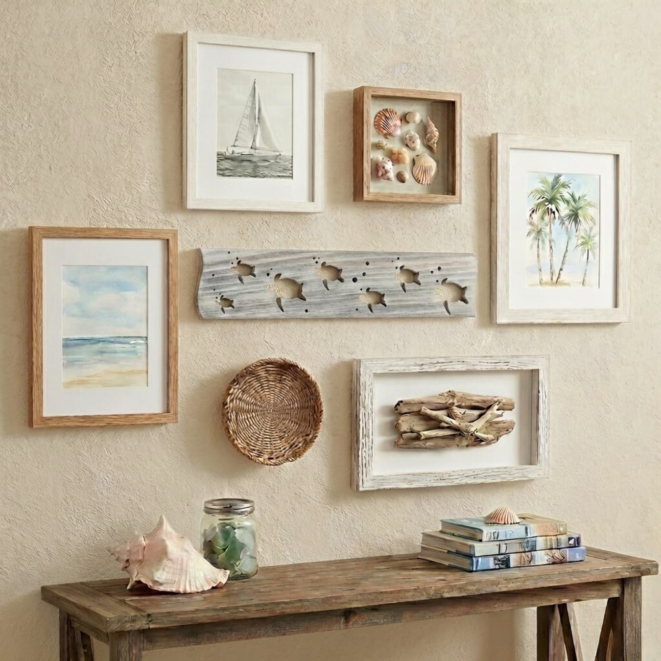 Handmade Driftwood Board - TURTLE MARCH