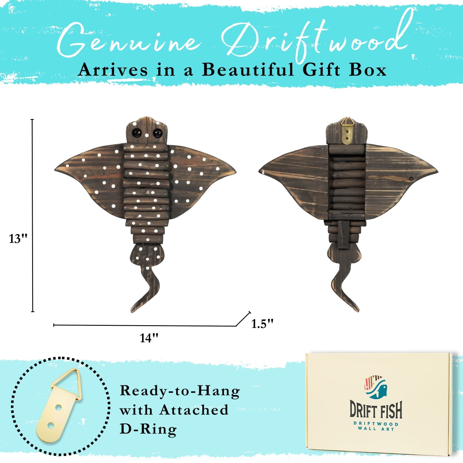 Handmade Driftwood Stingray - GLIDER